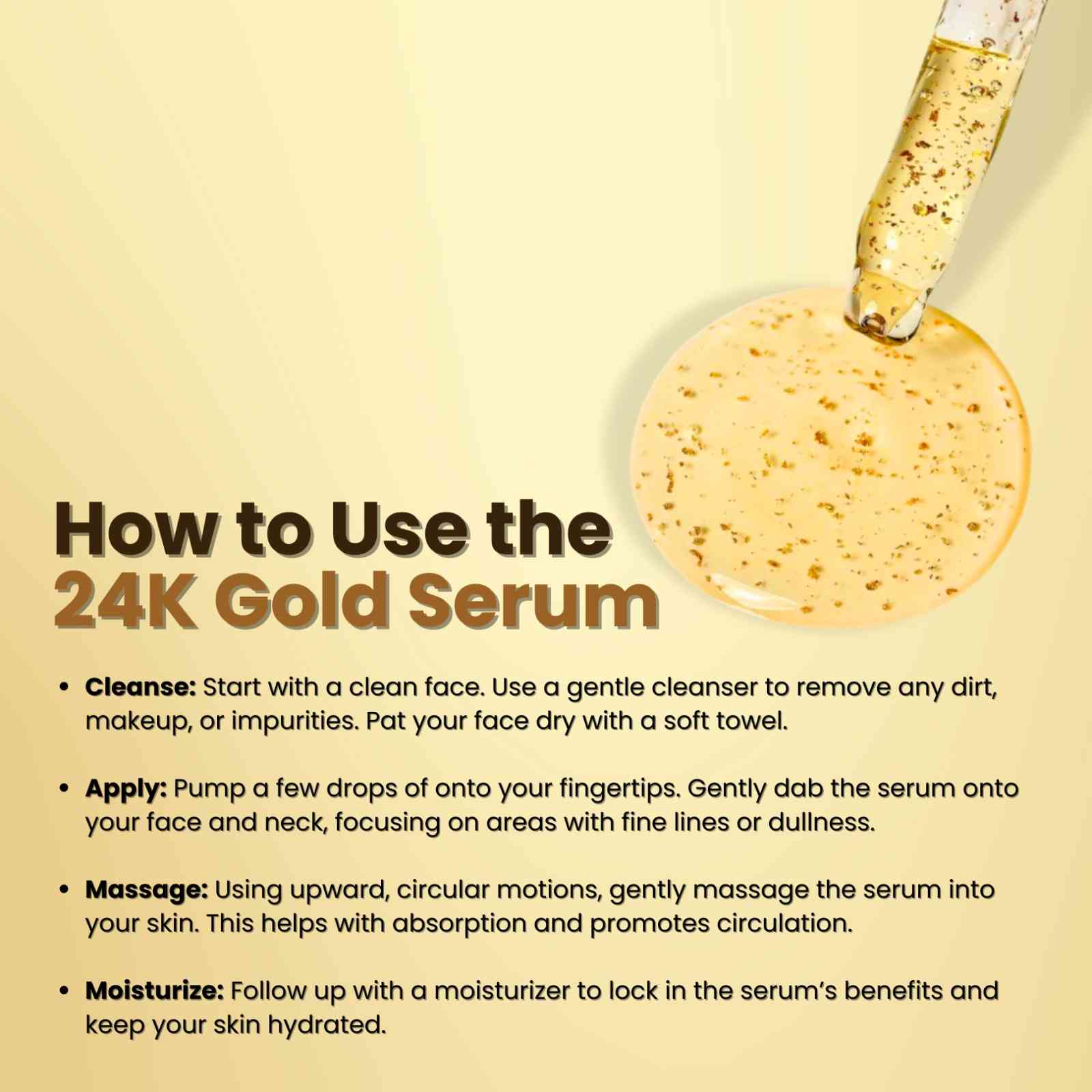 hoe to use 24k  gold serum