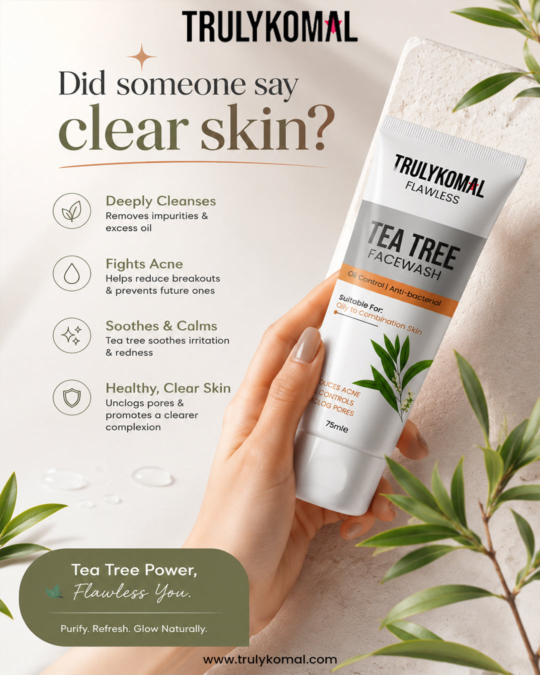 Tea Tree Oil Face Wash | Truly Komal